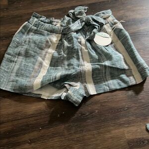 Hummingbird High Waist Blue and White Shorts